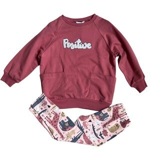 Mayoral Kids Positive Pink Sweatshirt and pants set